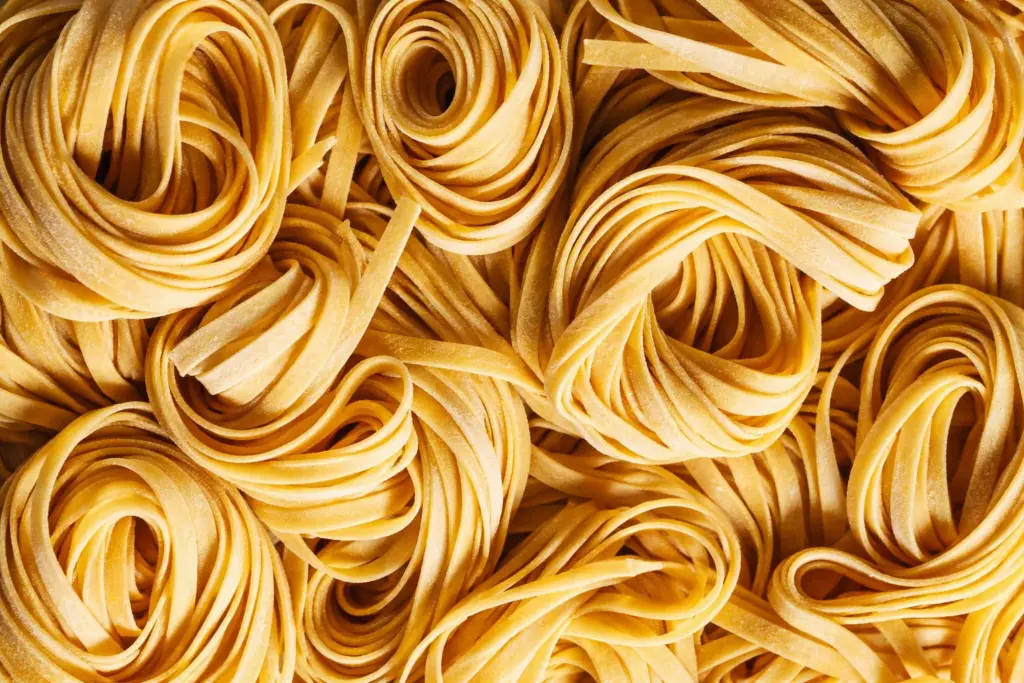 Nests of fresh tagliatelle